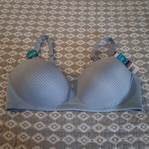 VANITY FAIR 72389 BRA Radiant Convertible WireFree Smooth Blue Striped 38D NWT